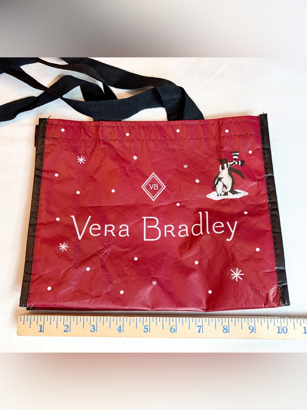 Vera Bradley Yellow Black DOGWOOD Pattern Tote Bag Reusable Penguin Bag - Picture 6 of 7